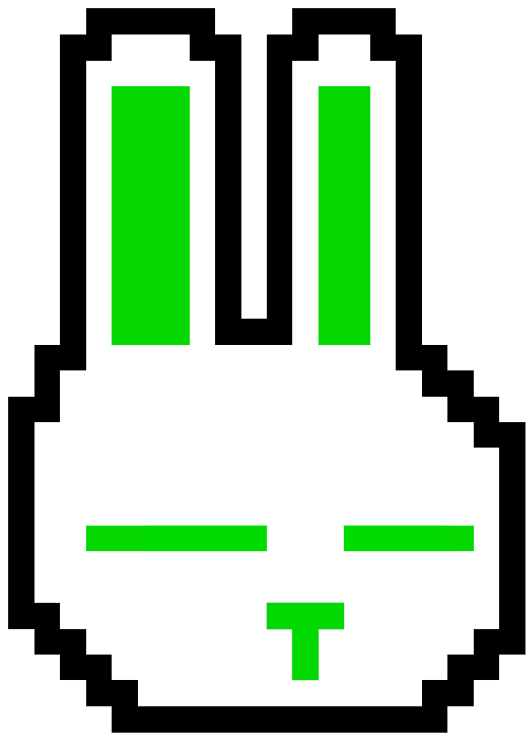 green bitmap rabbit logo